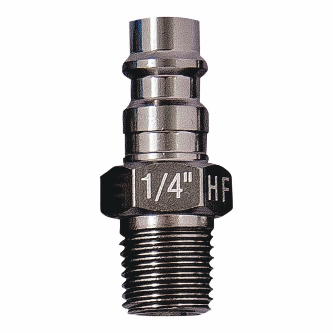 Truflate Hose End Quick Disconnect Coupling, Plug End, 1/4 Inch Male NPT X 1/4 Inch Body Size, Hi-Flo Design – 12-925