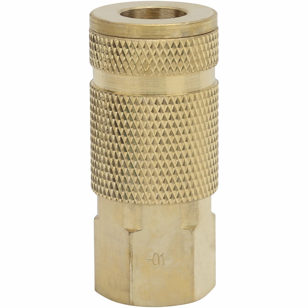 Truflate Hose End Quick Disconnect Coupling, Coupler End, 1/4 Inch Female NPT X 1/4 Inch Body Size, Aro Design (one Wide Band Coupler Body) – 13-335
