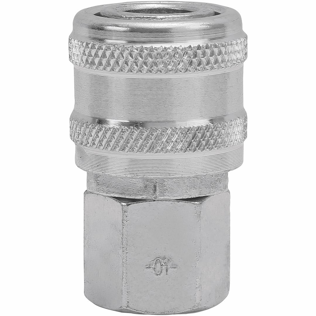 Truflate Hose End Quick Disconnect Coupling, Coupler End, 1/4 Inch Female NPT X 1/4 Inch Body Size, Aro Design (one Wide Band Coupler Body) – 13-775