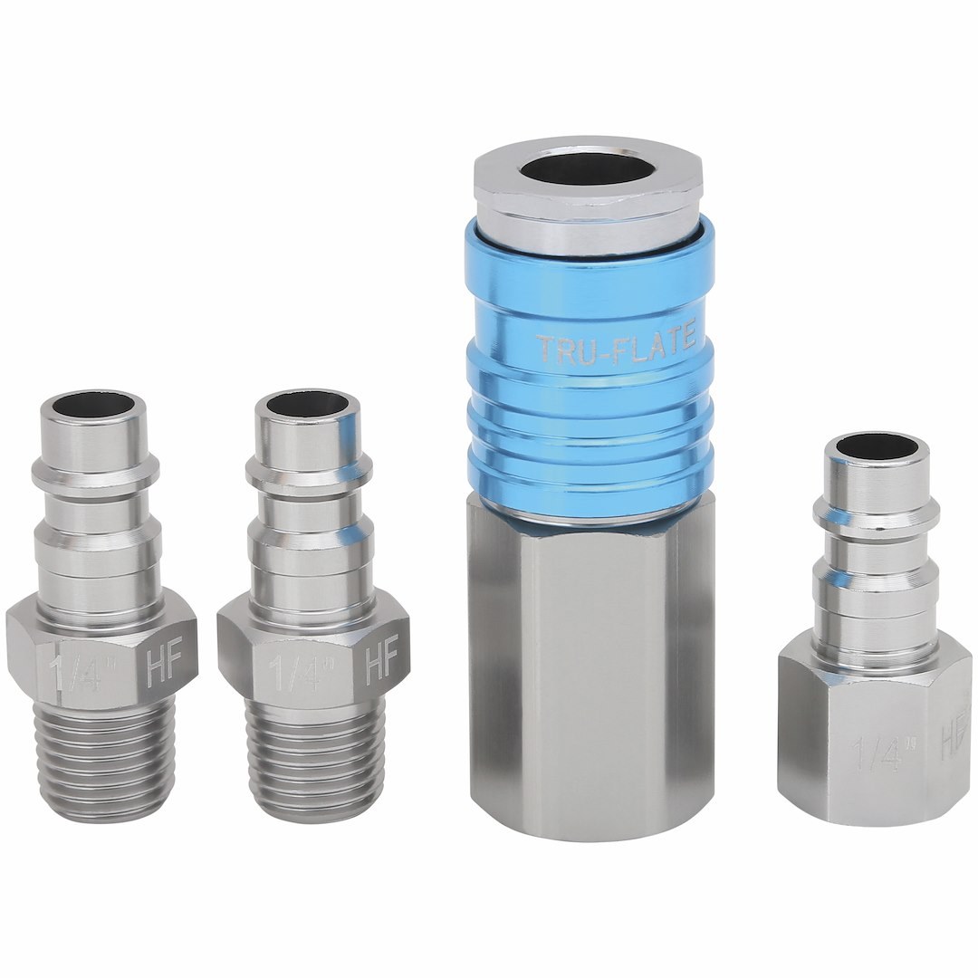 Truflate Hose End Quick Disconnect Coupling, Coupler and Plug End Set, With Female Coupler End/ Female Plug End/ Two Male Plug End – 13-903