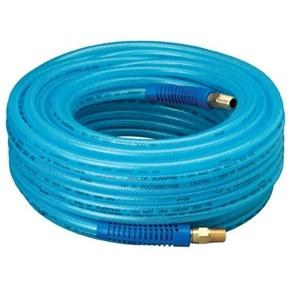 Truflate Air Hose, 1/4 Inch Diameter, 100 Foot Length, 300 PSI, 1/4 Inch Male NPT, Blue, Polyurethane, With Fittings – 14-100