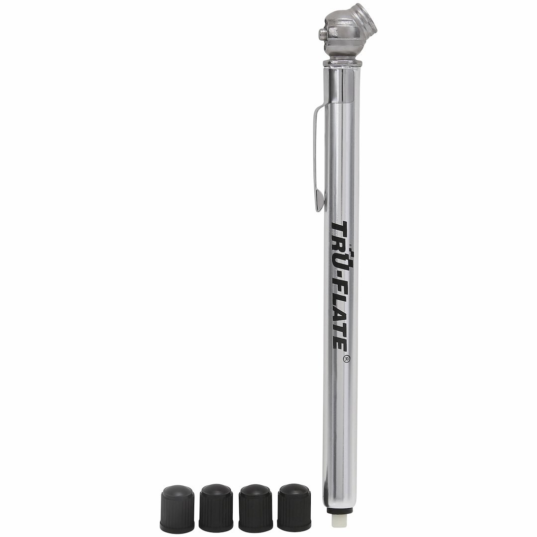 Truflate Tire Pressure Gauge, Stick Style, Analog Display, For Truck Tire, 20-120 Pounds Per Square Inch (PSI), Chrome Plated – 17-519
