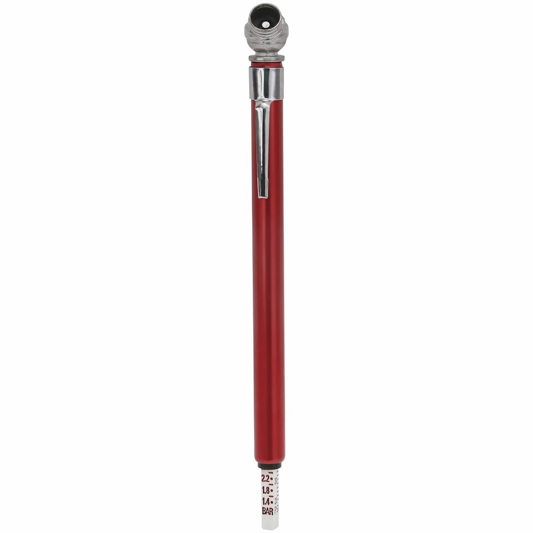 Truflate Tire Pressure Gauge, Stick Style, For Bicycle Tire, 20-120 Pounds Per Square Inch (PSI), Red, Carded Packaging – 17-527