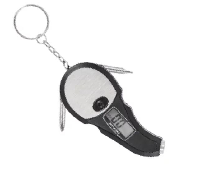 Truflate Tire Pressure Gauge, Keychain Gadget Style, Digital Counter Display, 5-150 Pounds Per Square Inch (PSI) – 17-584