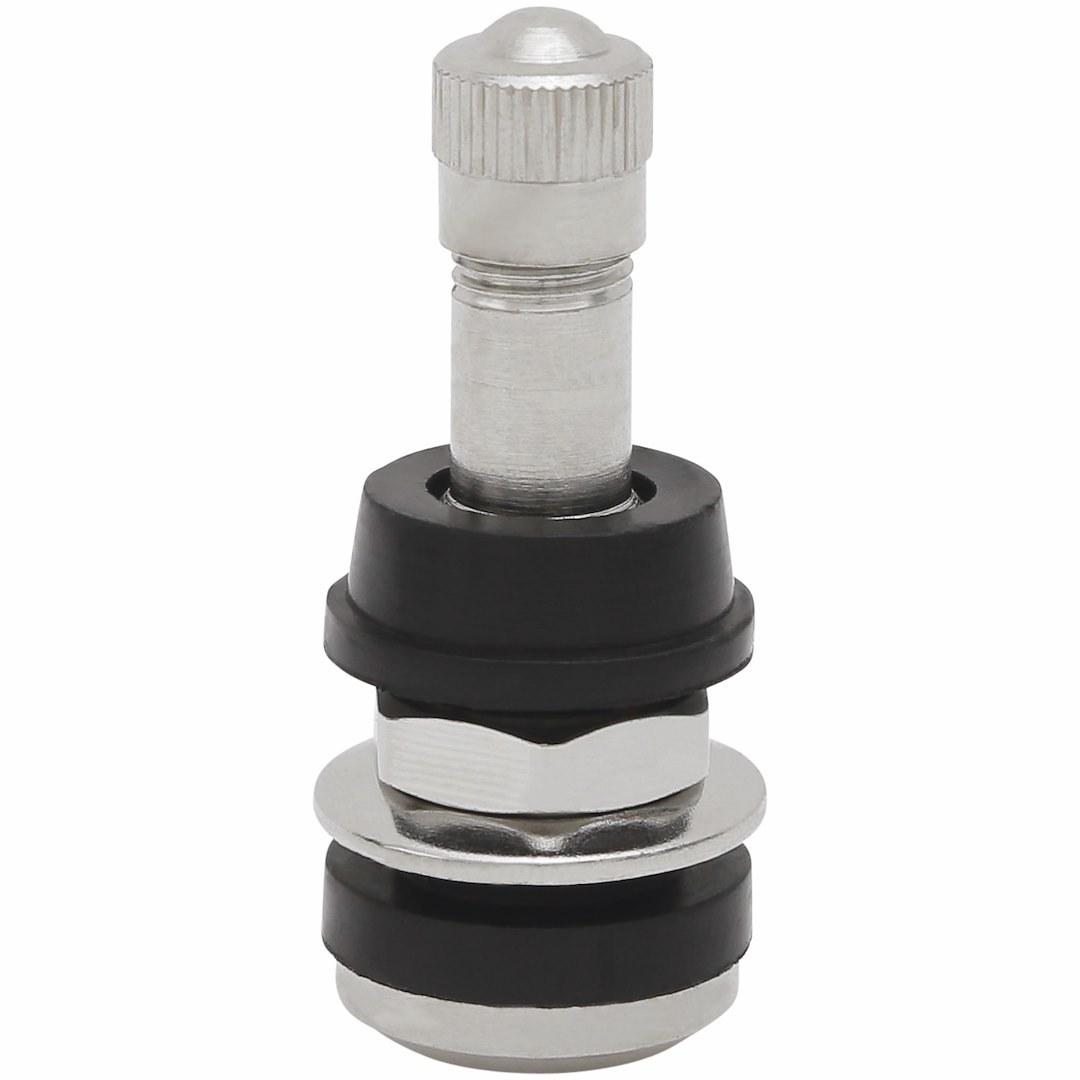 Truflate Valve Stem, Camel ®, Clamp-IN Tubeless Valve, TR416, 1-1/4 Inch Length, 130 PSI Maximum Pressure, Nickel Plated, Single – 30-463