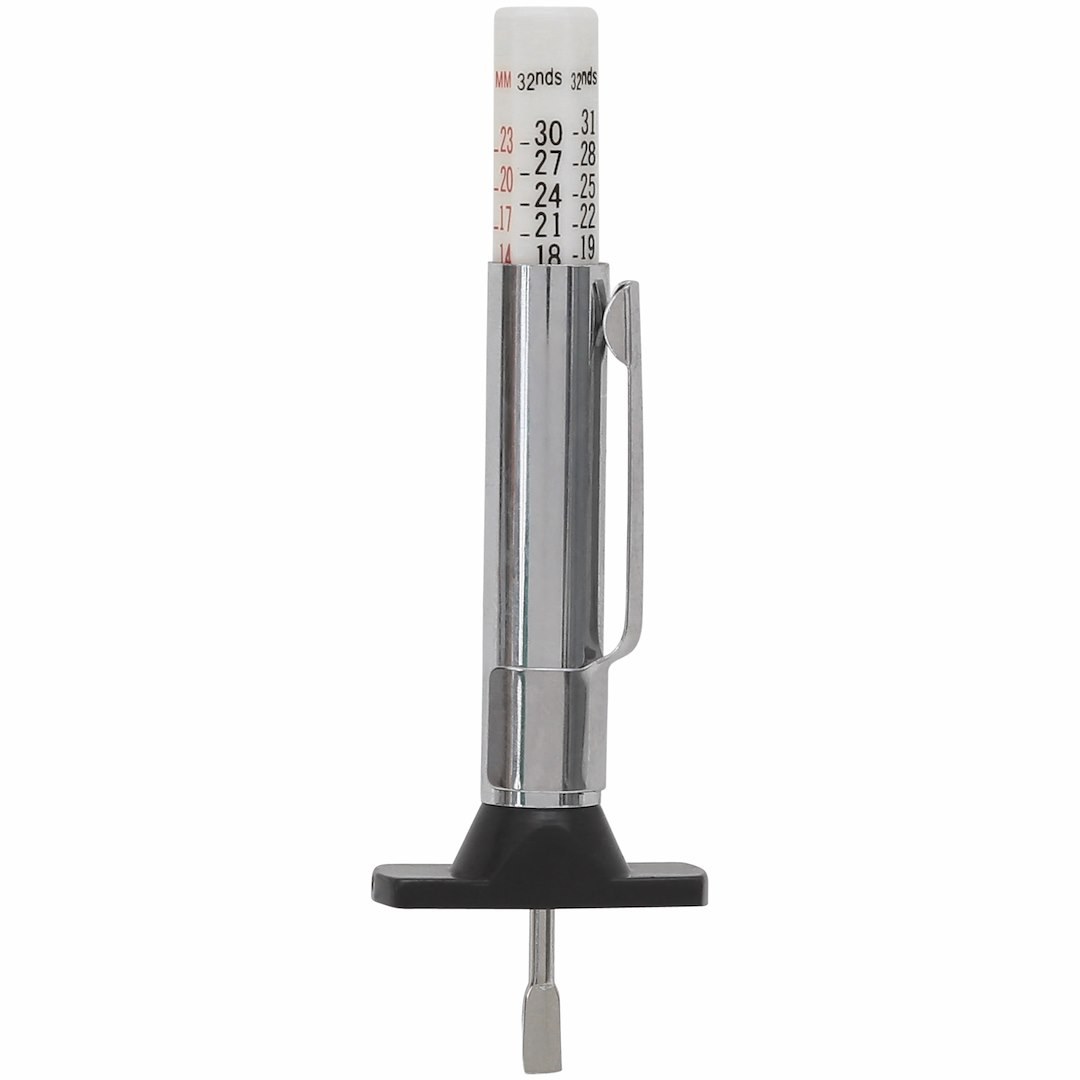 Truflate Tire Tread Depth Gauge, Camel ®, Use to Check Tire Tread Wear, 0 to 1 Inch IN 1/32 Inch Increments, With Handy Pocket Clip – 40-395