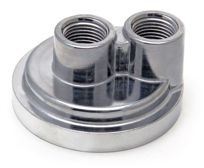 Trans-Dapt Performance Oil Filter By-Pass Plate, 1/2 Inch Inlet, 1/2 Inch Outlet – 1022