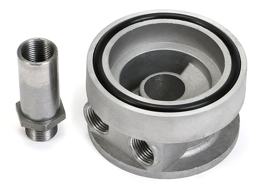 Trans-Dapt Performance Oil Cooler Adapter, Sandwich Adapter, 2-1/4 Inch Thick, 13/16 Inch -16 Thread Size – 1322