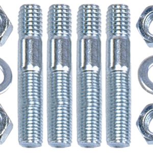 Trans-Dapt Performance Carburetor Stud Kit, 5/16 Inch Diameter, 1-3/8 Inch Overall Length, Zinc Plated, With Studs/ Nuts/ Washers, Set of 4 – 2046