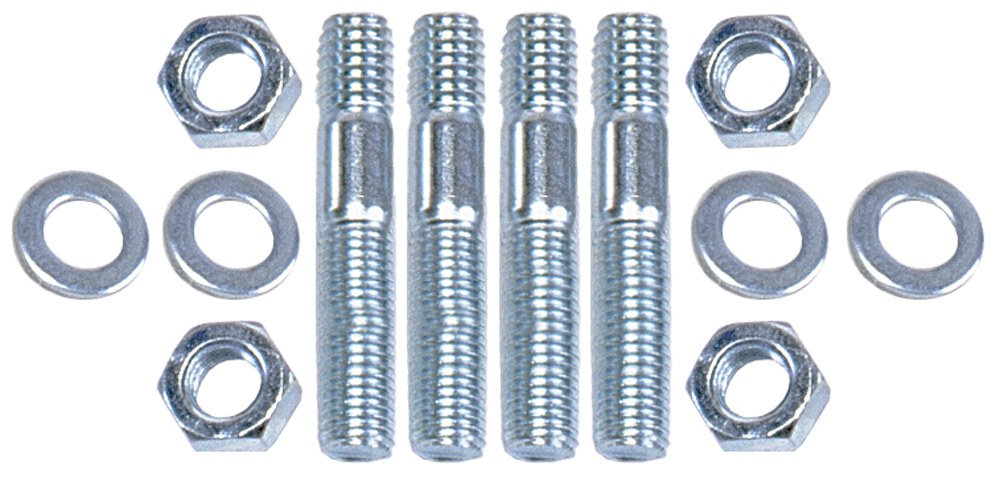 Trans-Dapt Performance Carburetor Stud Kit, 5/16 Inch Diameter, 1-3/8 Inch Overall Length, Zinc Plated, With Studs/ Nuts/ Washers, Set of 4 – 2046