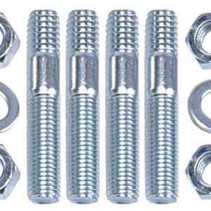 Trans-Dapt Performance Carburetor Stud Kit, 5/16 Inch Diameter, 2 Inch Overall Length, Zinc Plated, With Studs/ Nuts/ Washers, Set of 4 – 2047