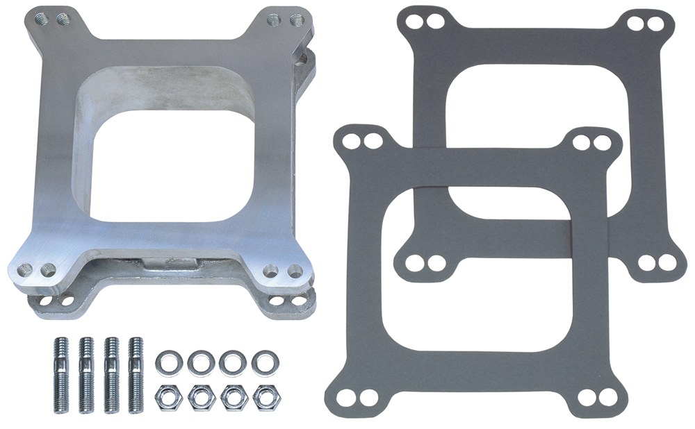 Trans-Dapt Performance Carburetor Spacer, For Use with Holley/ Afb 4 Barrel, Open Style, 2 Inch Thick, Natural, Aluminum – 2081