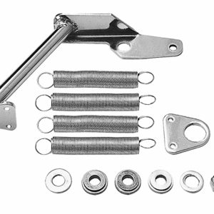 Trans-Dapt Performance Carburetor Throttle Return Spring Bracket, For Use with Holley Carburetors, Chrome, Steel, With Brackets and Springs – 2083