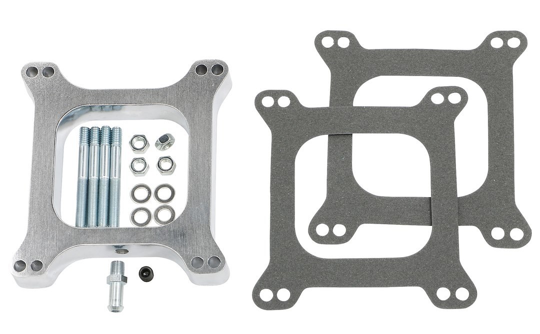 Trans-Dapt Performance Carburetor Spacer, For Use with Holley/ Afb 4 Barrel, Open Style, 1 Inch Thick, Natural, Aluminum – 2084