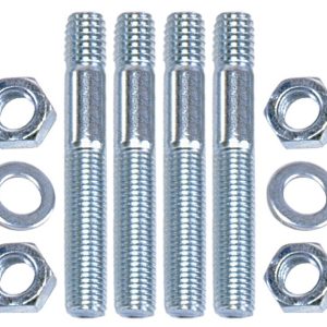 Trans-Dapt Performance Carburetor Stud Kit, 5/16 Inch Diameter, 3 Inch Overall Length, Zinc Plated, With Studs/ Nuts/ Washers/ Bolts, Set of 4 – 2106