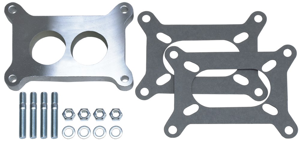 Trans-Dapt Performance Carburetor Spacer, For Use with Holley 2 Barrel, Ported Style, 1/2 Inch Thick, Natural, Aluminum – 2136