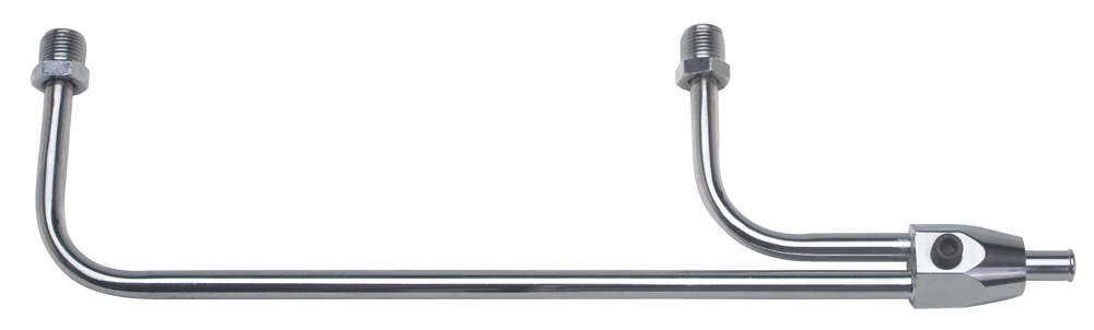 Trans-Dapt Performance Carburetor Fuel Line, Holley 3310, Single, 8-21/32 Inch Length, Chrome – 2198