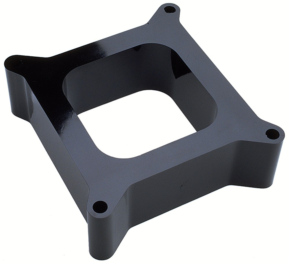 Trans-Dapt Performance Carburetor Spacer, For Use with Holley 4 Barrel, Open Style, 2 Inch Thick, Black, Phenolic – 2461