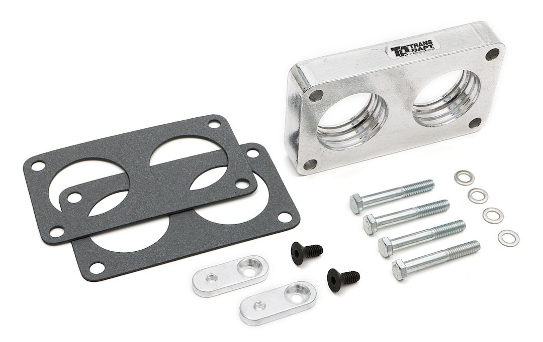 Trans-Dapt Performance Throttle Body Spacer, Torque-Curve, 1 Inch Thick, Natural, Aluminum, 2 Port – 2518