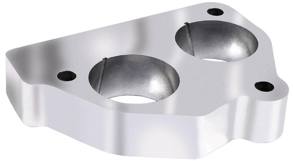 Trans-Dapt Performance Throttle Body Spacer, Swirl-Torque, 1 Inch Thick, Natural, Aluminum, 2 Port – 2533