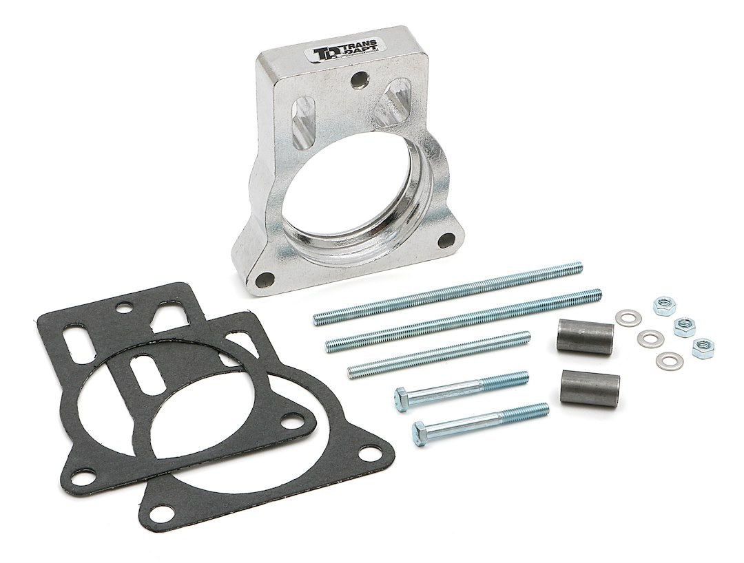 Trans-Dapt Performance Throttle Body Spacer, Torque-Curve, 1 Inch Thick, Natural, Aluminum, Single Center – 2564