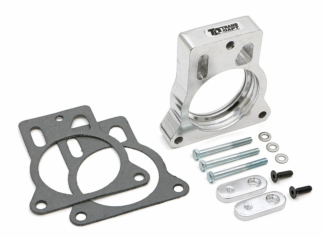 Trans-Dapt Performance Throttle Body Spacer, Torque-Curve, 1 Inch Thick, Natural, Aluminum, Single Center – 2566