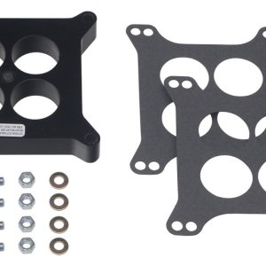 Trans-Dapt Performance Carburetor Spacer, For Use with Holley 4 Barrel, Ported, 1 Inch, Painted, Black, Phenolic Material with PVC – 2584