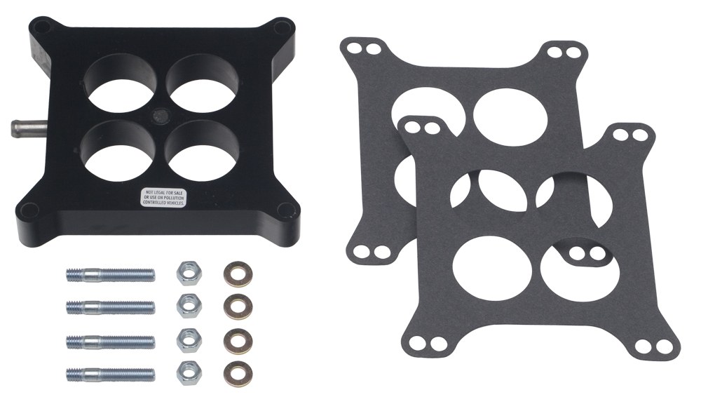Trans-Dapt Performance Carburetor Spacer, For Use with Holley 4 Barrel, Ported, 1 Inch, Painted, Black, Phenolic Material with PVC – 2584
