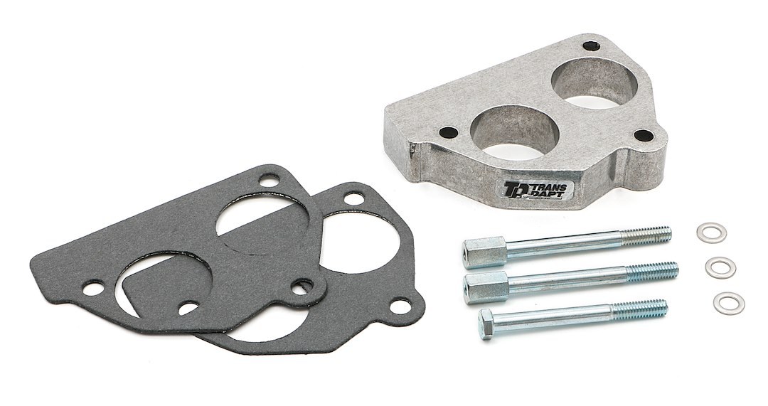 Trans-Dapt Performance Throttle Body Spacer, Smooth-Bore, 1 Inch Thick, Natural, Aluminum, 2 Port – 2734