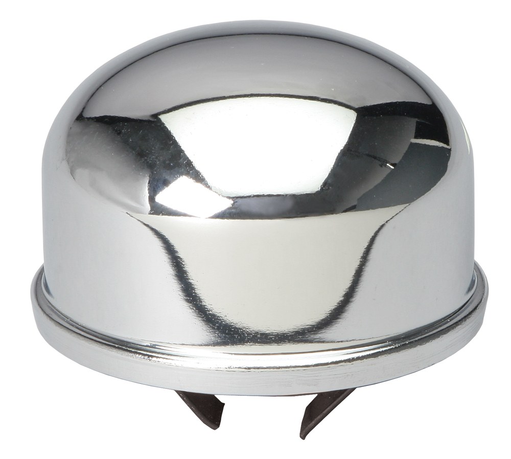 Trans-Dapt Performance Crankcase Breather Cap, Round, 2-3/8 Inch Diameter, Push IN Style, Chrome – 4802