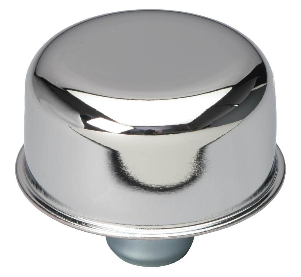 Trans-Dapt Performance Crankcase Breather Cap, Round, 2-3/4 Inch Diameter, Push IN Style, Chrome – 4870