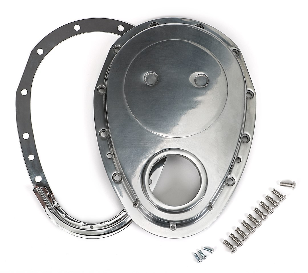 Trans-Dapt Performance Timing Cover, 2 Piece Cover, Aluminum, With Gasket – 6049