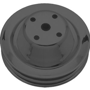 Trans-Dapt Performance Water Pump Pulley, Small Block Chevy, Long Water Pump, Double Groove, 6.3 Inch Diameter Pulley, 2-1/4 Inch Depth – 8605