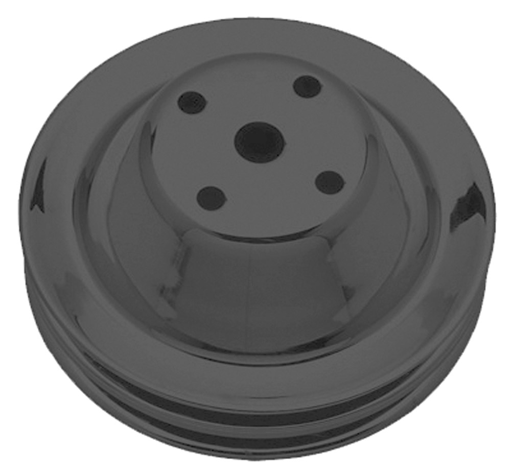 Trans-Dapt Performance Water Pump Pulley, Small Block Chevy, Long Water Pump, Double Groove, 6.3 Inch Diameter Pulley, 2-1/4 Inch Depth – 8605