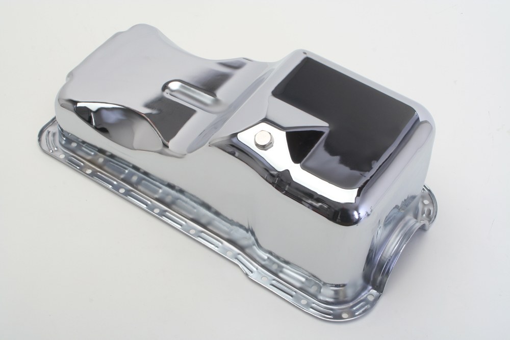 Trans-Dapt Performance Oil Pan, Ford 260-289-302W, Street, Without Windage Tray, Chrome Plated – 9078