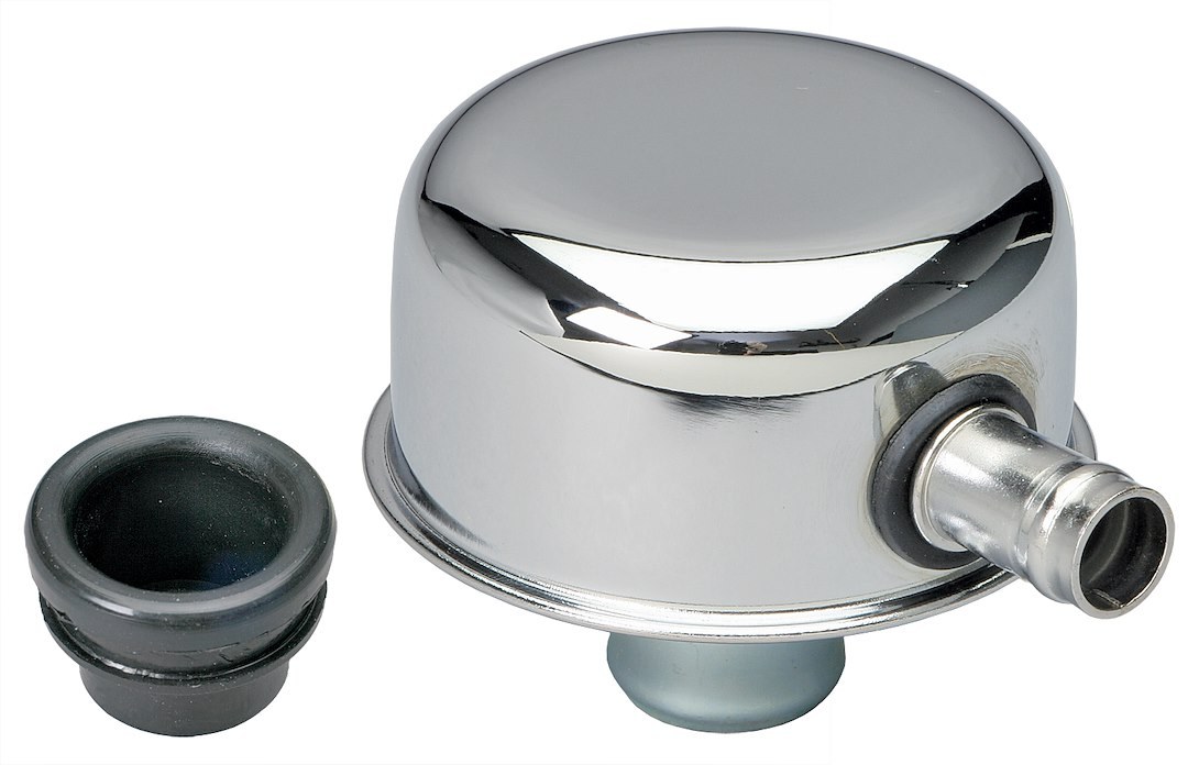 Trans-Dapt Performance Crankcase Breather Filter, Push IN Style, Chrome, With Grommet – 9242