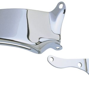 Trans-Dapt Performance Alternator Bracket, For Use with 1976-1986 Small Block Chevy Engines, Upper and Lower Brackets, Chrome, Steel – 9317
