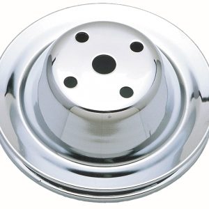 Trans-Dapt Performance Water Pump Pulley, For Use on Small Block Chevy 1969-85, Long Water Pump, Single Groove, 6.3 Inch Diameter, 2 Inch Depth – 9604