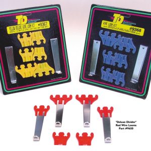 Trans-Dapt Performance Spark Plug Wire Separator, 7 Millimeter Wire to 9 Millimeter Wire, Deluxe Style Loom, Red, Steel – 9650