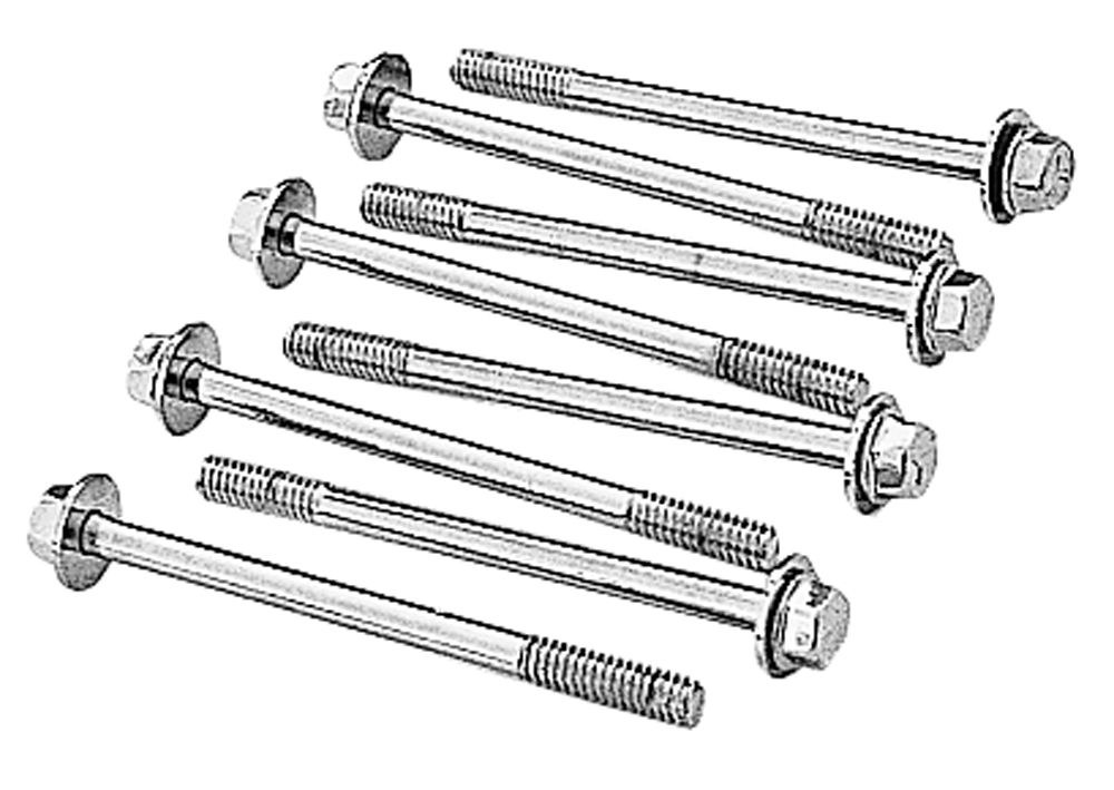 Trans-Dapt Performance Valve Cover Bolt, 3-1/2 Inch Length, 1/4 Inch – 20 Thread, Hex Head Style, Zinc, Set of 8 – 9812