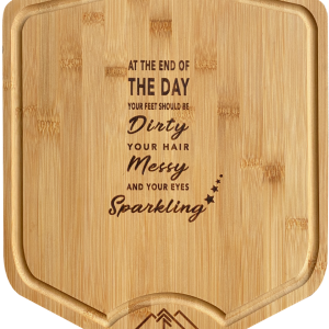 Trail Sphere Cutting Board, Counter Top Use, Brown, Bamboo, With Juice Groove and Handle – GCCBD05
