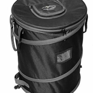 Trail Sphere Trash Can, Gone Camping, 30 Gallon Capacity, Round, Recycling Bin, Free Standing, Collapsible, 18 Inch Diameter X 24 Inch Height – GCTB01