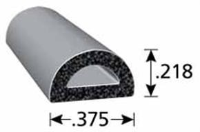 Trimlok Multi Purpose Weather Stripping, 1333 Series, Roll, 25 Foot Length X 3/8 Inch Width X 0.215 Inch Height, Black – X1333HT-25