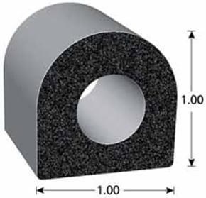 Trimlok Multi Purpose Weather Stripping, 1678 Series, Roll, 25 Foot Length X 1 Inch Width X 1 Inch Height, Black, Epdm Sponge Rubber – X1678HT-25