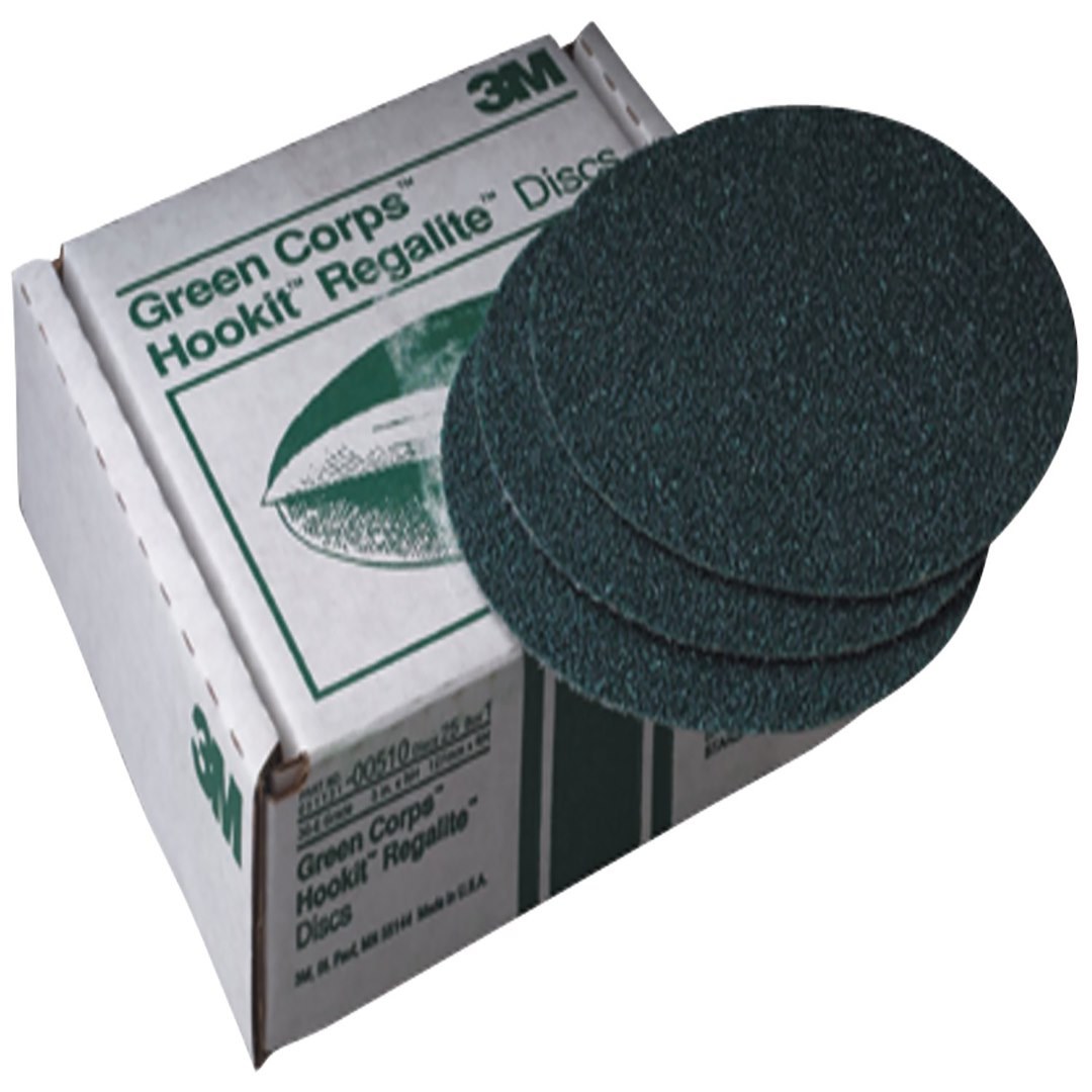 3M Sandpaper, Green Corps ™ Hookit™, Sanding Disc, Used for Sanding/ Sanding Filler/ Shape and Sand Filler or Putty, 40 Grit, 6 Inch Diameter – 00515