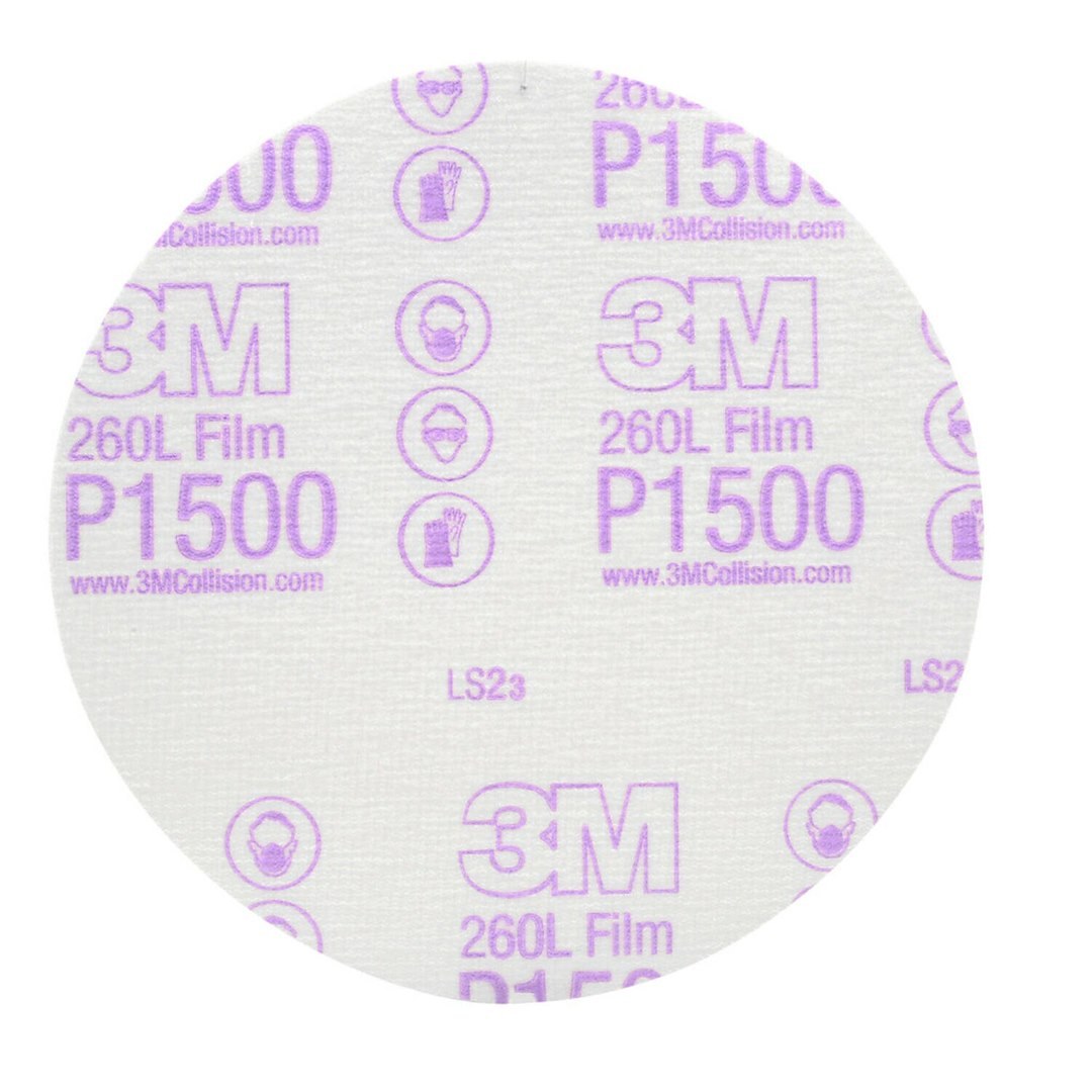 3M Sandpaper, Hookit ™, Sanding Disc, Used for Paint Defect Removal/ Repairing Large Area Paint Defects, P1500 Grit, 6 Inch Diameter – 00950