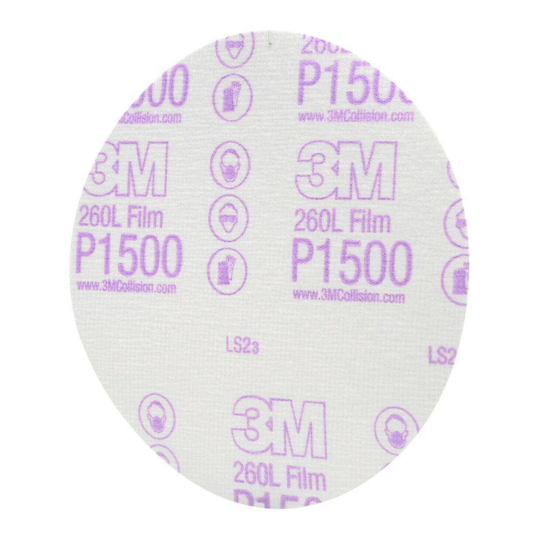 3M Sandpaper, Hookit ™, Sanding Disc, Used for Paint Defect Removal/ Repairing Large Area Paint Defects, P1500 Grit, 6 Inch Diameter – 00950