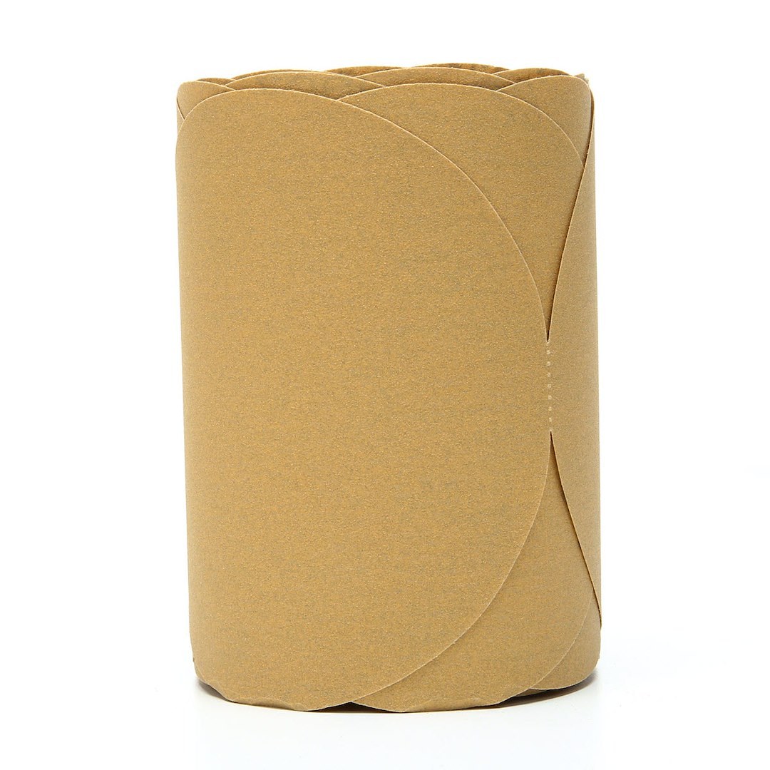 3M Sandpaper, Stikit ™, Used for Clear Coat/ Fiberglass/ Filler/ Metal/ Paint/ Plastic/ Primer/ Putty, C Weight Paper Backing, P180 Grit, Gold – 01439