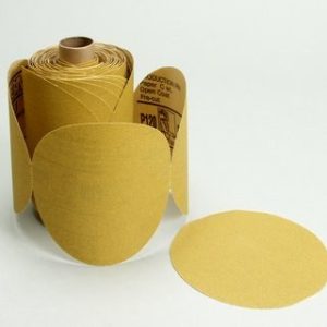 3M Sandpaper, Stikit ™, Used for Clear Coat/ Fiberglass/ Filler/ Metal/ Paint/ Plastic/ Primer/ Putty, C Weight Paper Backing, P180 Grit, Gold – 01439