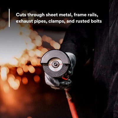 3M Cut Off Wheel, Use to Cut Autobody Sheet Metal/ Frame Rails/ Exhaust Pipes/ Clamps and Rusted Bolts, 3 Inch Diameter, 1/32 Inch Thickness – 01987